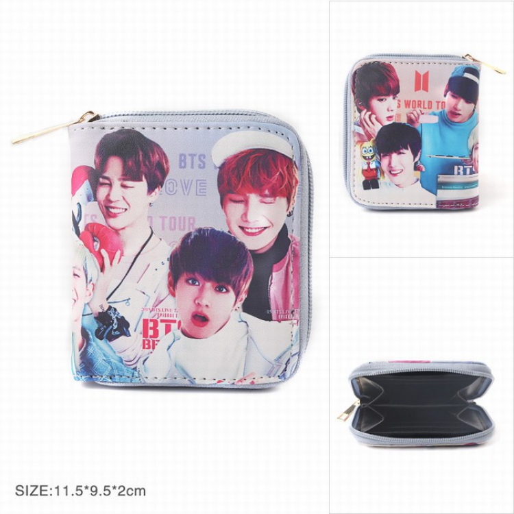 BTS Twill two fold short wallet zipper Purse Style B