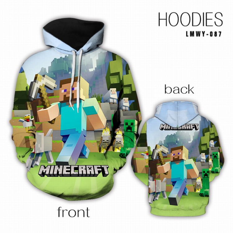 Minecraft Full Color Long sleeve Sweatshirt Hoodie preorder  2 days S M L XL XXL XXXL LMWY087