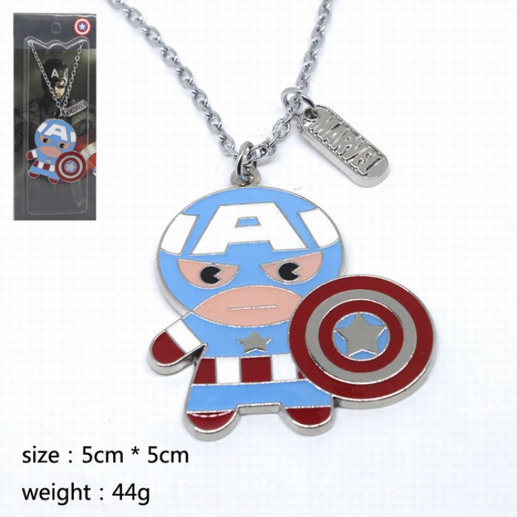 Captain America Necklace Q version 5X5CM 44G