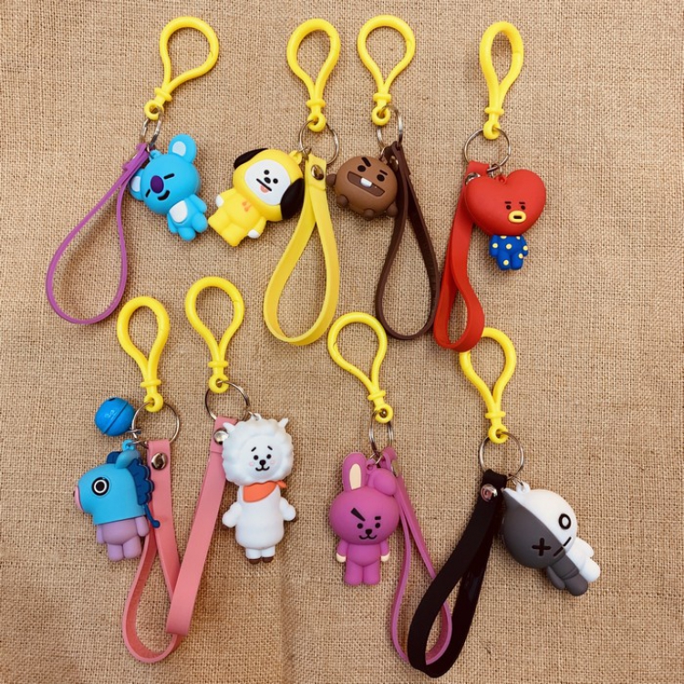 BTS BT21 Without bell Keychain pendant 8 models price for 10 pcs