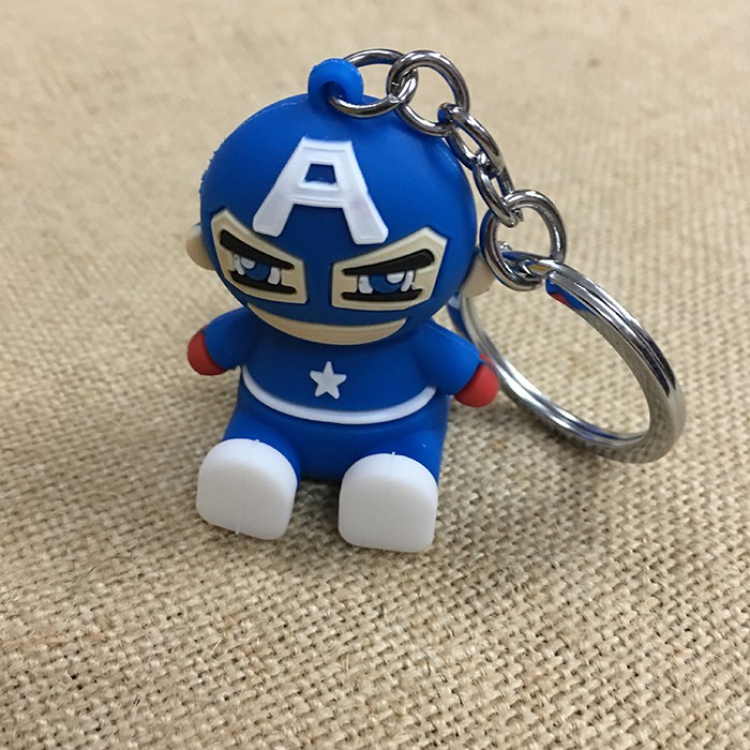 The avengers allianc Captain America Cartoon doll Mobile phone holder Key Chain price for 5 pcs