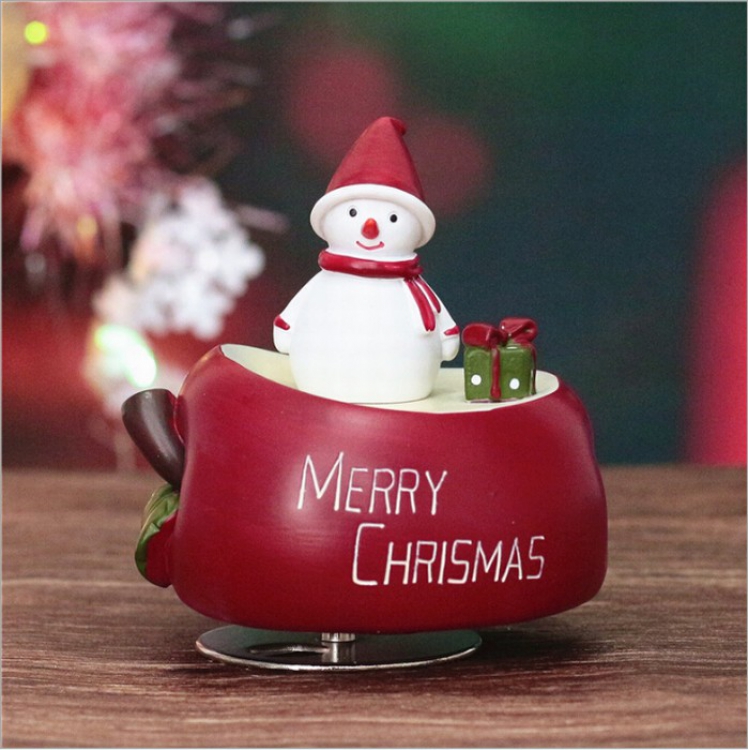 Christmas series snowman Resin music box 12X8CM 345G price for 2 pcs