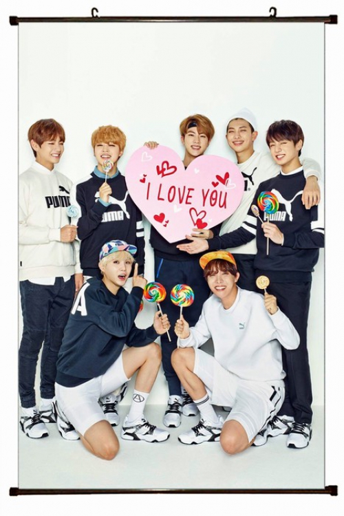 BTS Plastic pole cloth painting Wall Scroll 60X90CM preorder 3 days BTS-5 NO FILLING