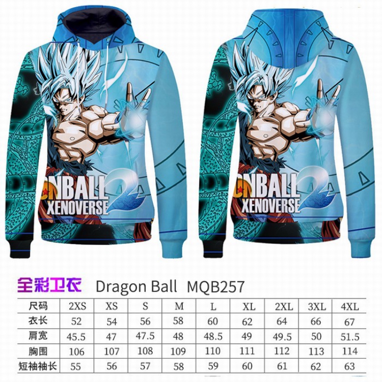 DRAGON BALL Full Color Long sleeve Patch pocket Sweatshirt Hoodie 9 sizes from XXS to XXXXL MQB257