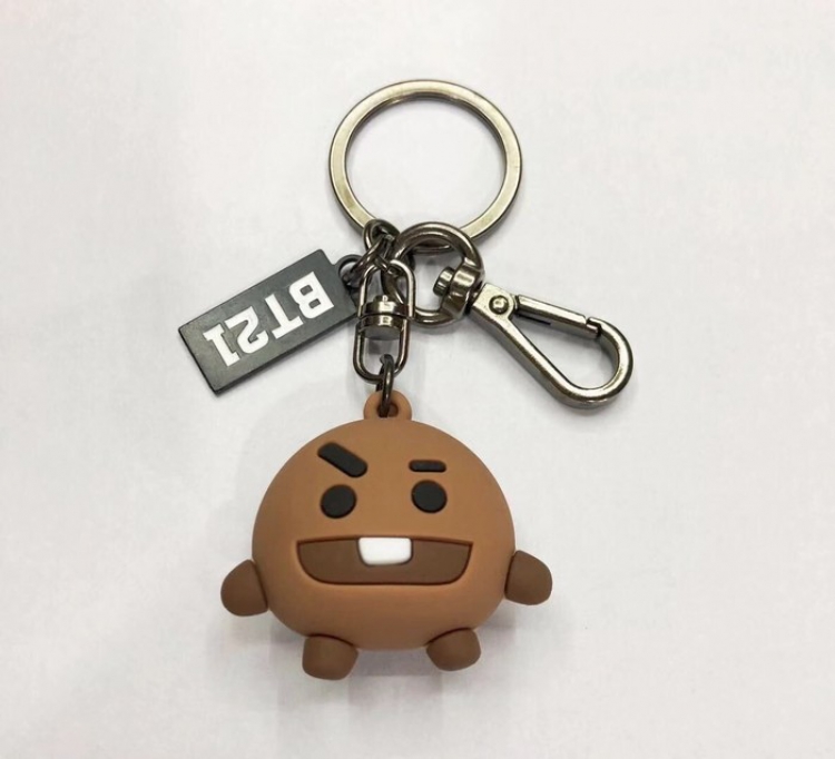 BTS BT21 Hard glue Key Chain Pendant 6CM Style E