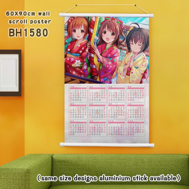 New Year calendar Plastic rod Cloth painting Wall Scroll 60X90CM BH1580