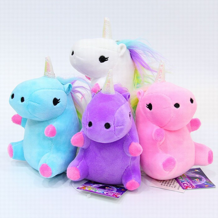 Sitting unicorn Plush pendant keychain Only White and Pink price for 10 pcs mix colour 12CM  0.04KG price for 10 pcs