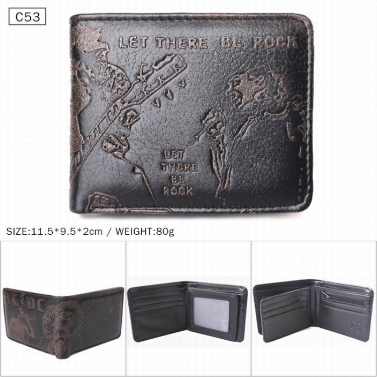 Alternating Current Black Folded Embossed Short Leather Wallet Purse 11.5X9.5X2CM 80G C53