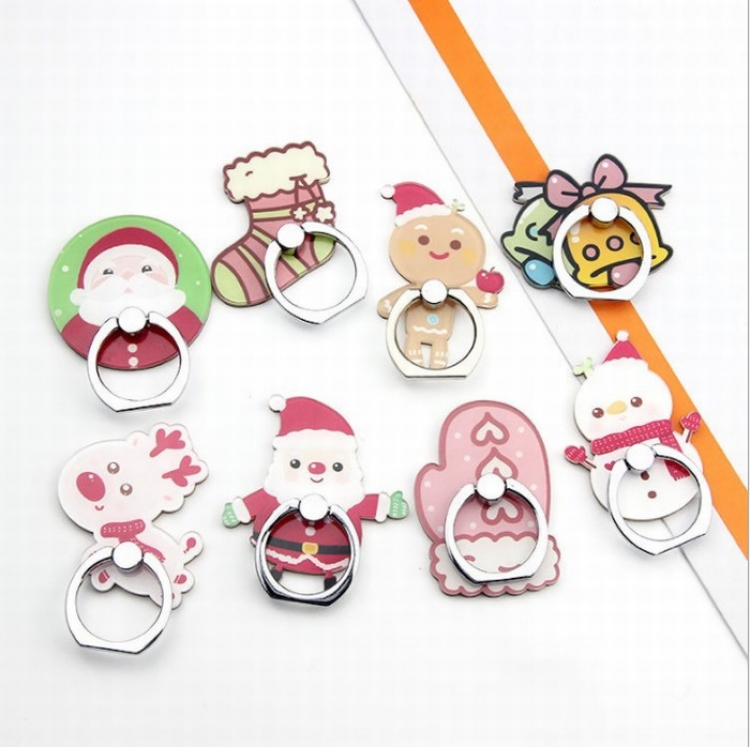 Christmas series a set of 8 models Acrylic mobile phone bracket ring buckle price for 10 pcs Color mixing