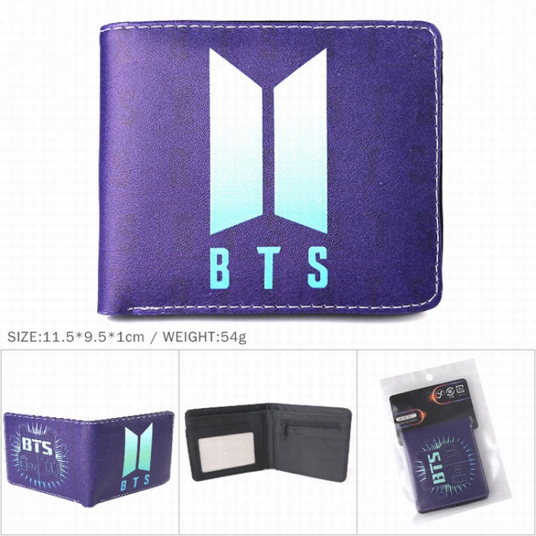 BTS Full color Twill two-fold short wallet Purse Style C