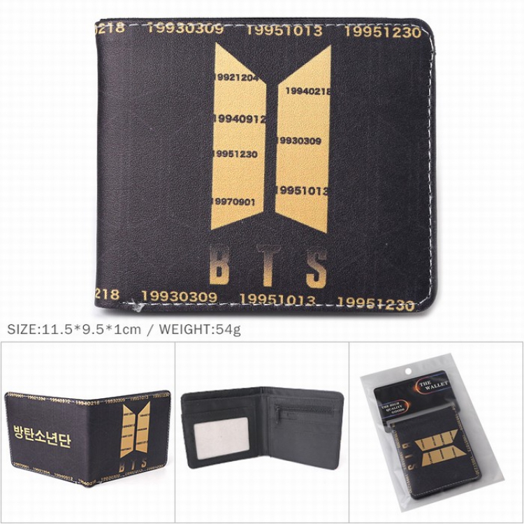 BTS Full color Twill two-fold short wallet Purse Style A