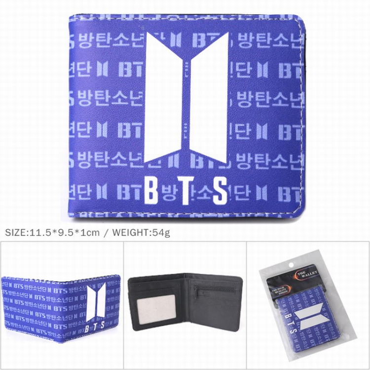 BTS Full color Twill two-fold short wallet Purse Style B