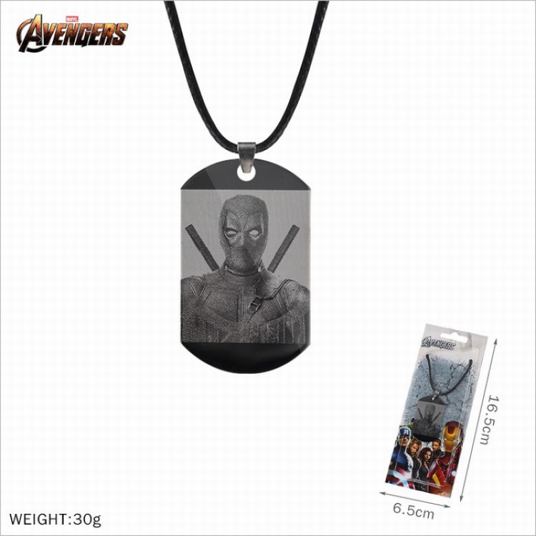 Necklace The avengers allianc Stainless steel medal black sling necklace price for 5 pcs Style I