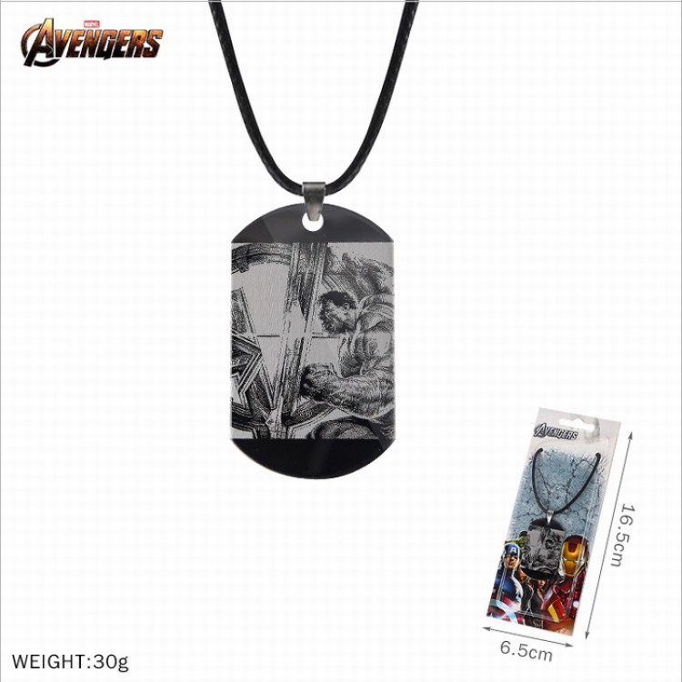 Necklace The avengers allianc Stainless steel medal black sling necklace price for 5 pcs Style G