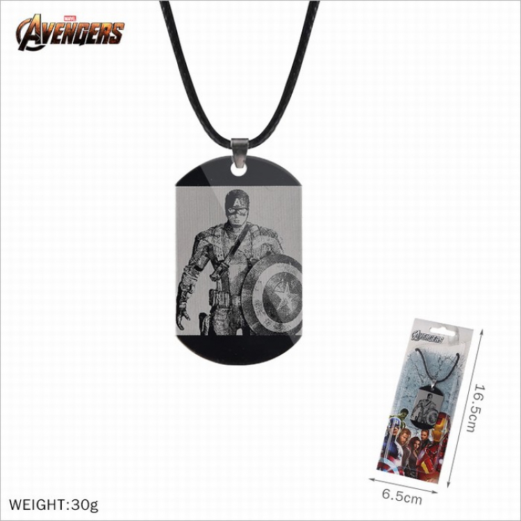 Necklace The avengers allianc Stainless steel medal black sling necklace price for 5 pcs Style F