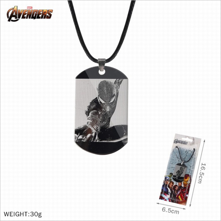 Necklace The avengers allianc Stainless steel medal black sling necklace price for 5 pcs Style D