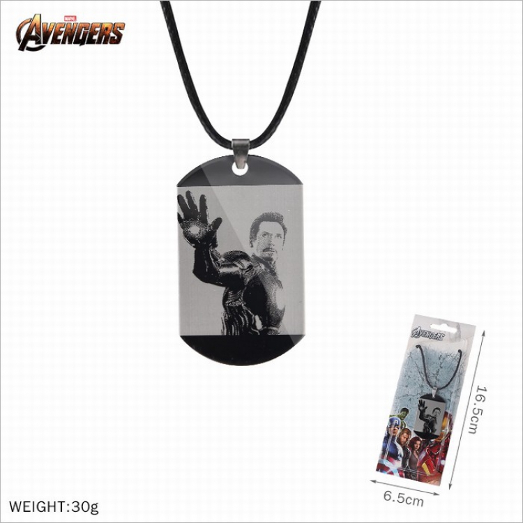 Necklace The avengers allianc Stainless steel medal black sling necklace price for 5 pcs Style C