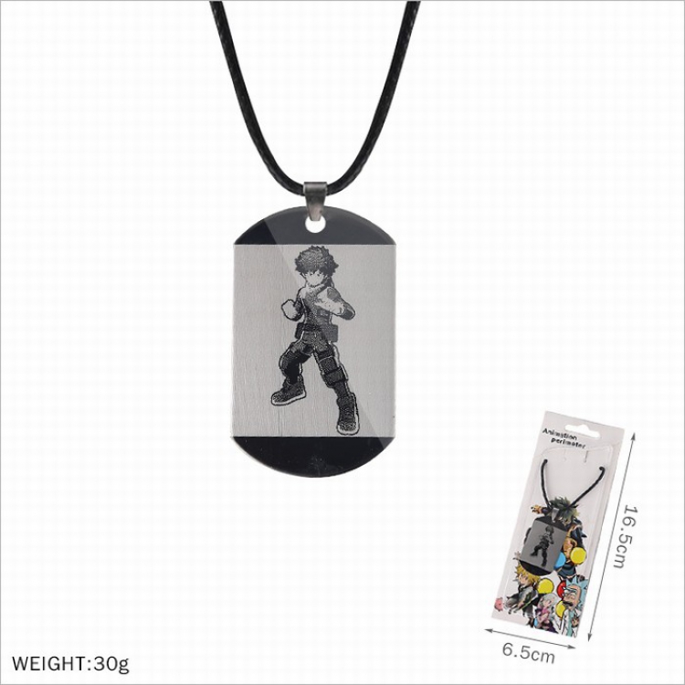 Necklace My Hero Academia Stainless steel medal black sling necklace price for 5 pcs