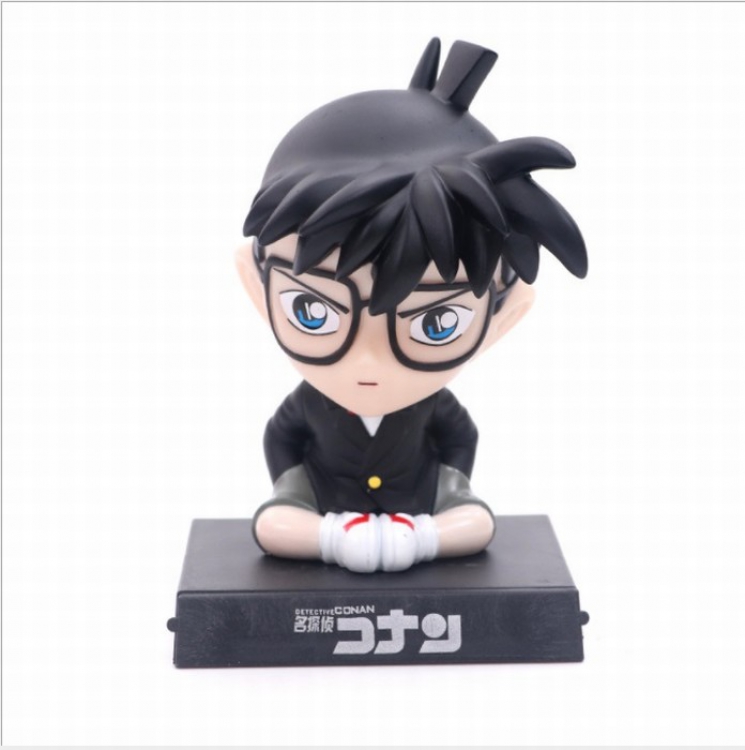 Detective Conan Shake head Boxed Figure Decoration 12CM 0.15KG Mobile phone holder Black