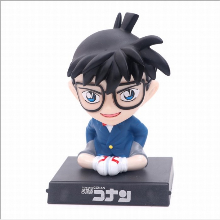 Detective Conan Shake head Boxed Figure Decoration 12CM 0.15KG Mobile phone holder Blue