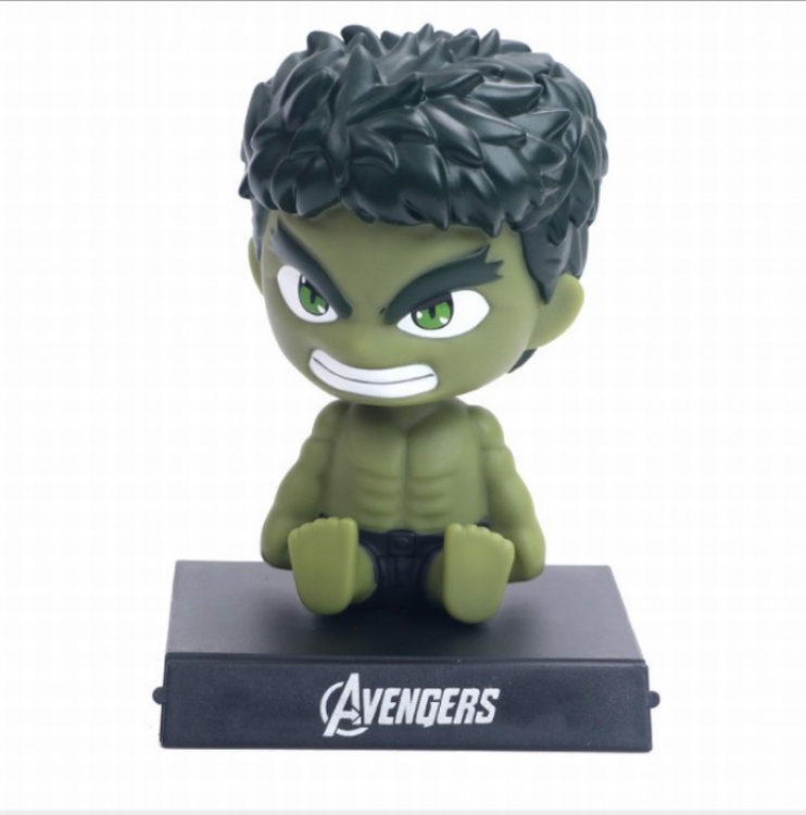 The avengers allianc  Hulk Shake head Boxed Figure Decoration 12CM 0.15KG Mobile phone holder