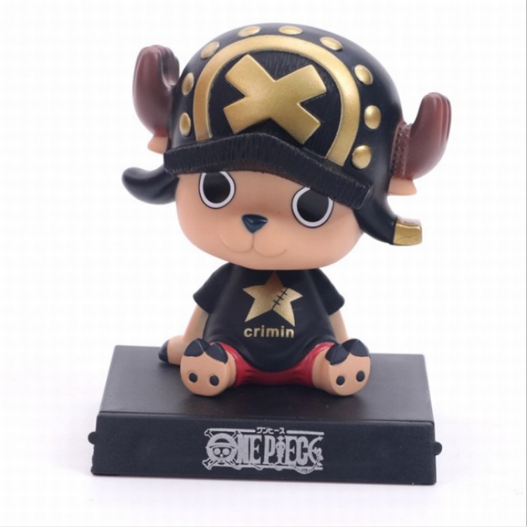 One Piece Chopper Shake head Boxed Figure Decoration 12CM 0.15KG Mobile phone holder Black