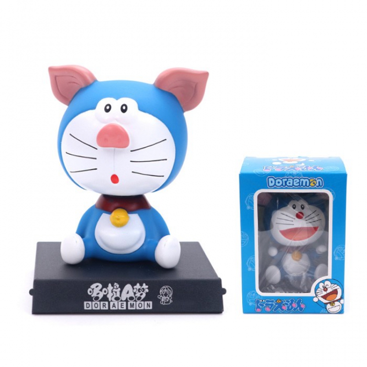 Doraemon Shake head Boxed Figure Decoration 12CM 0.15KG Mobile phone holder Style I