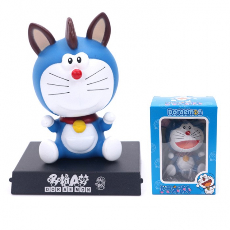 Doraemon Shake head Boxed Figure Decoration 12CM 0.15KG Mobile phone holder Style D