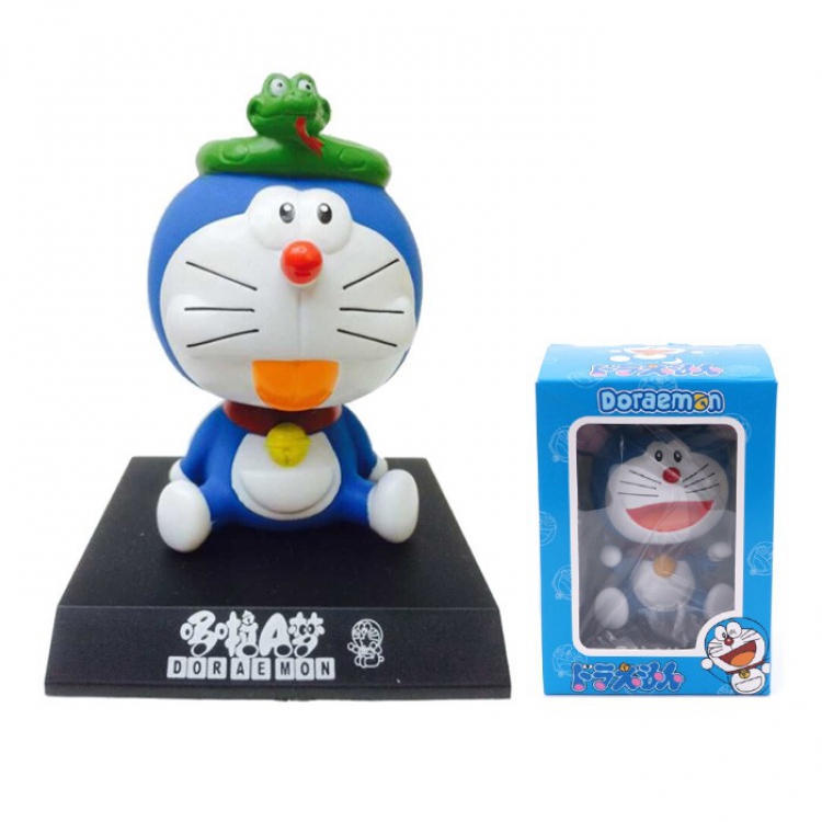 Doraemon Shake head Boxed Figure Decoration 12CM 0.15KG Mobile phone holder Style E