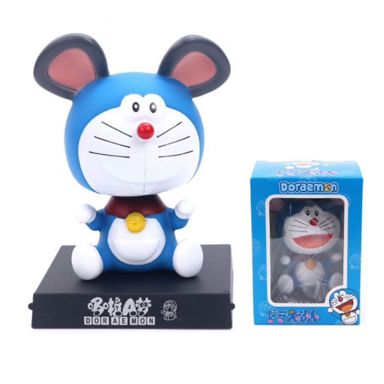 Doraemon Shake head Boxed Figure Decoration 12CM 0.15KG Mobile phone holder Style B