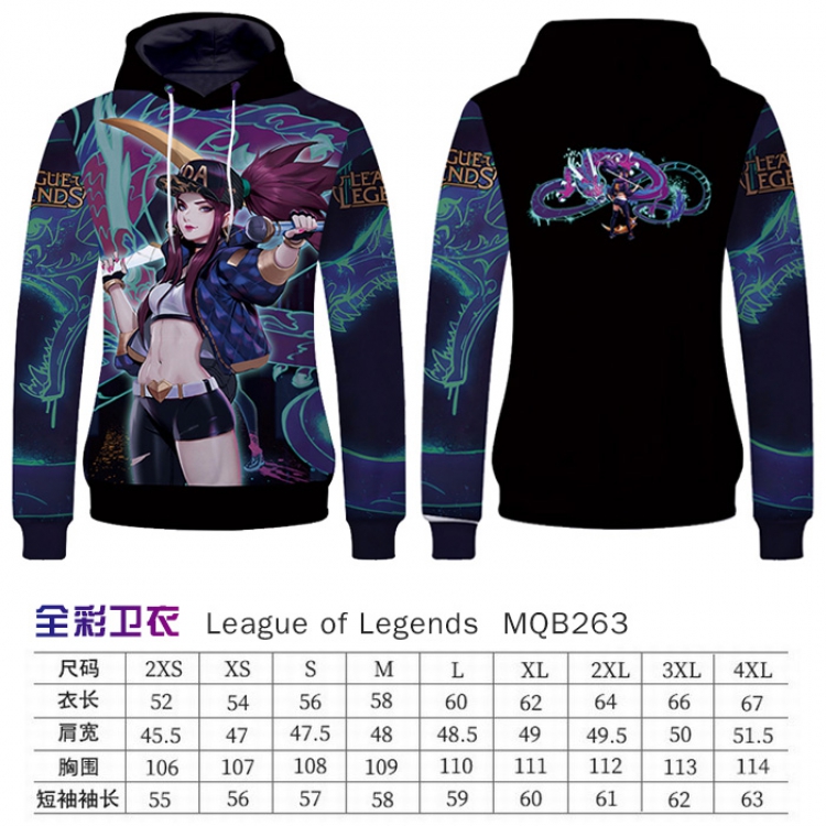 League of Legends Full Color Long sleeve Patch pocket Sweatshirt Hoodie 9 sizes from XXS to XXXXL MQB263