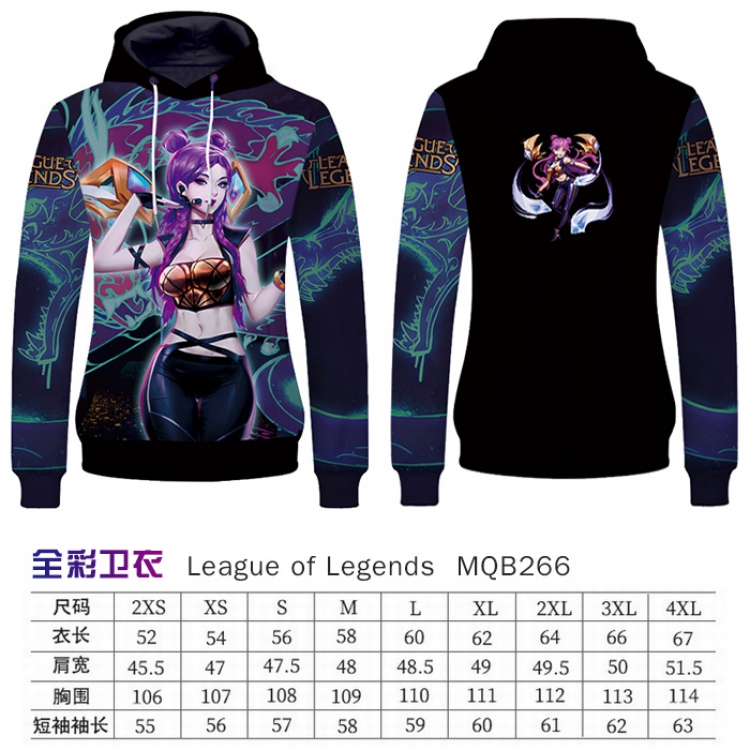 League of Legends Full Color Long sleeve Patch pocket Sweatshirt Hoodie 9 sizes from XXS to XXXXL MQB266