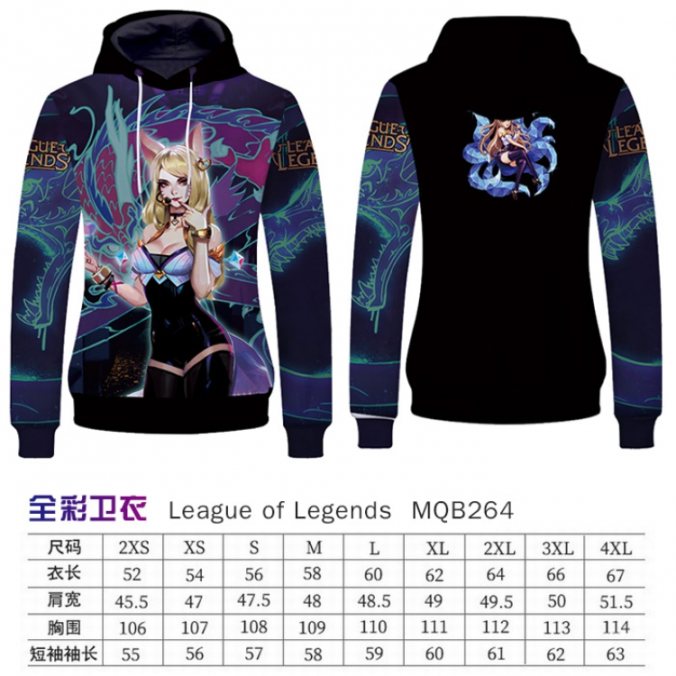 League of Legends Full Color Long sleeve Patch pocket Sweatshirt Hoodie 9 sizes from XXS to XXXXL MQB264
