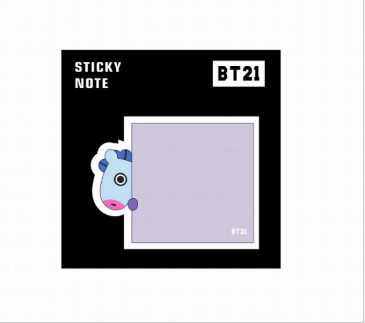 BTS BT21 Post-it sticker OPP bag Inside pages 30 105X105MM 15G price for 5 pcs Style C