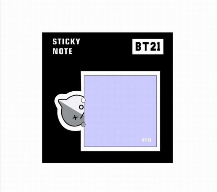 BTS BT21 Post-it sticker OPP bag Inside pages 30 105X105MM 15G price for 5 pcs Style B