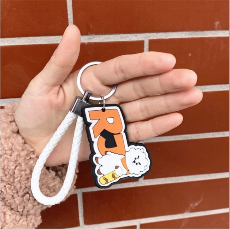 BTS BT21 Braided rope rubber key ring pendant 4X9CM 22G price for 5 pcs Style G