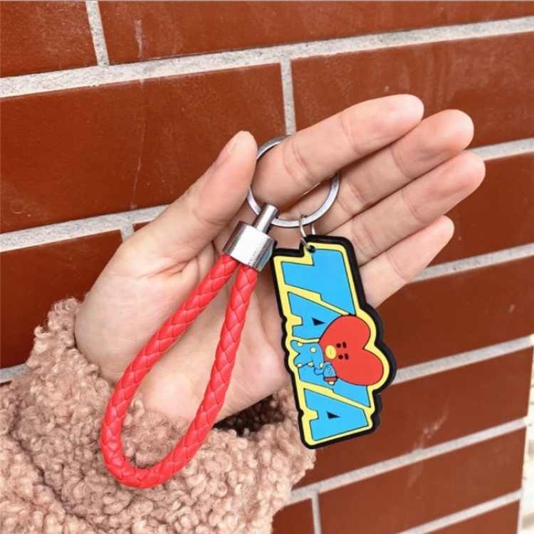 BTS BT21 Braided rope rubber key ring pendant 4X9CM 22G price for 5 pcs Style D