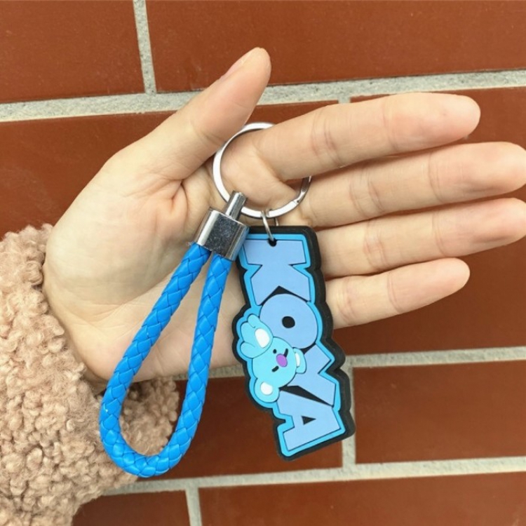 BTS BT21 Braided rope rubber key ring pendant 4X9CM 22G price for 5 pcs Style C