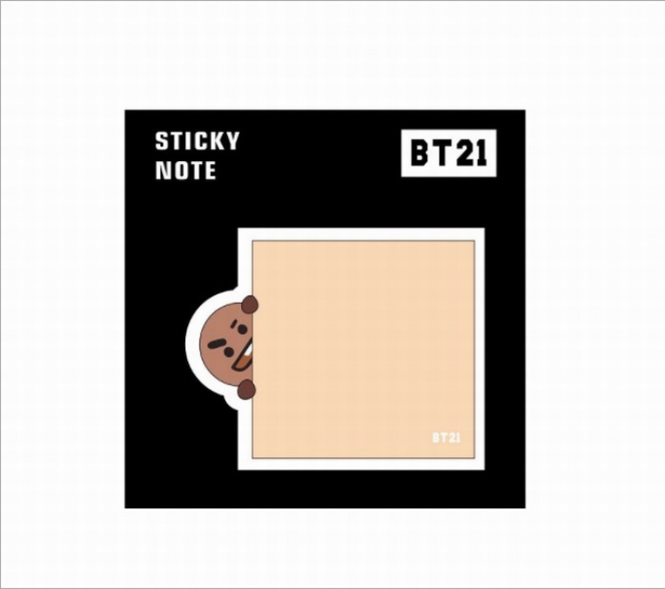 BTS BT21 Post-it sticker OPP bag Inside pages 30 105X105MM 15G price for 5 pcs Style G