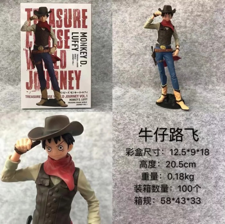 One Piece Cowboy Luffy Boxed Figure Decoration 20.5CM a box of 100