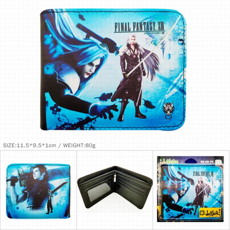 FINAL FANTASY Full color short two fold wallet purse 11.5X9.5X1CM 80G HK-221