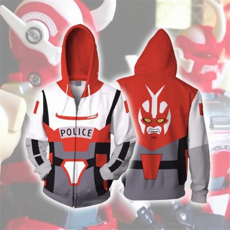 Computer police Cybercop Red and white Hoodie zipper sweater coat S-M-L-XL-XXL-3XL-4XL-5XL price for 2 pcs preorder 3 da