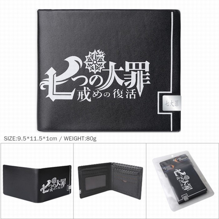 The Seven Deadly Sins Leather Short Two-fold Wallet Purse 9.5X11.5X1CM