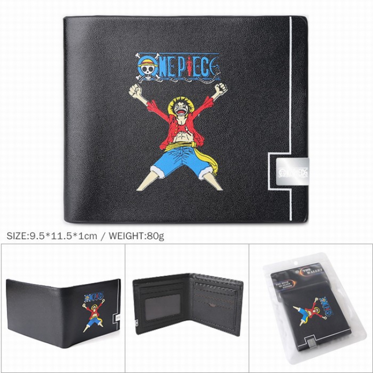 One Piece Leather Short Two-fold Wallet Purse 9.5X11.5X1CM