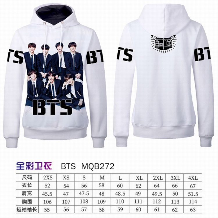 BTS Full Color Long sleeve Patch pocket Sweatshirt Hoodie 9 sizes from XXS to XXXXL MQB272
