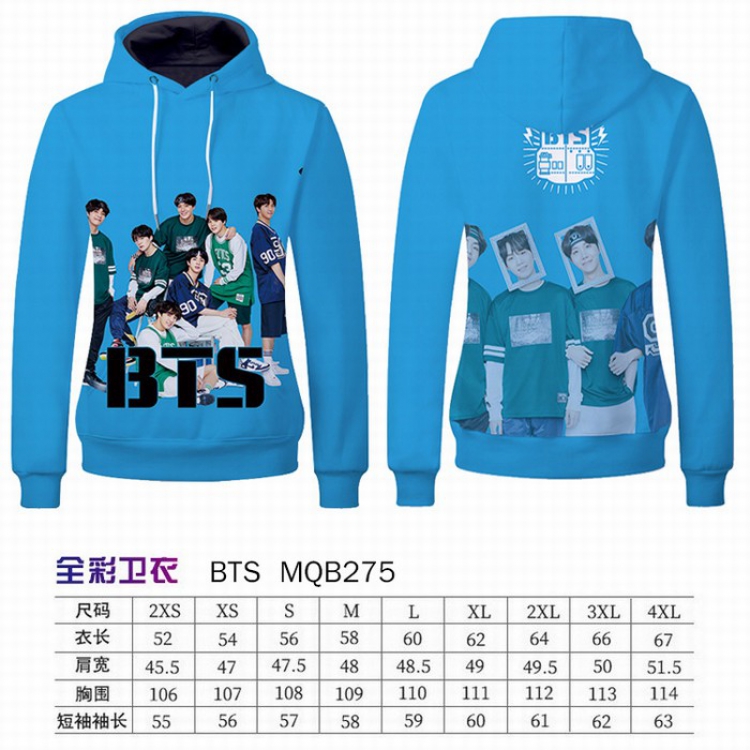 BTS Full Color Long sleeve Patch pocket Sweatshirt Hoodie 9 sizes from XXS to XXXXL MQB275