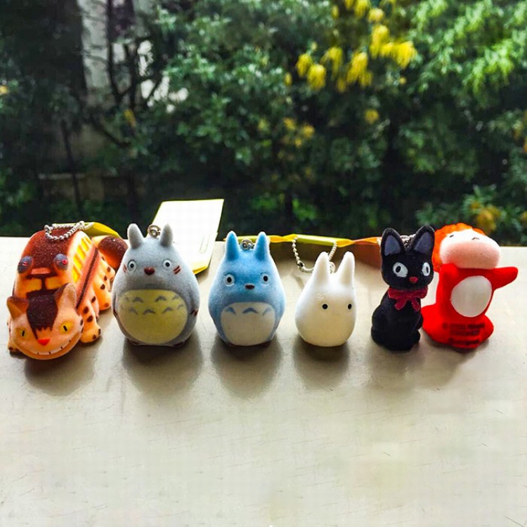 TOTORO Cat series a set of 6 models Bagged Plush doll ornaments keychain pendant