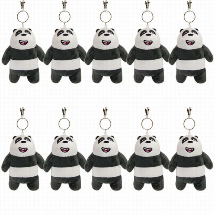 We Bare Bears Standing posture Panda  price for 10 pcs Plush cartoon pendant keychain Style B 13CM