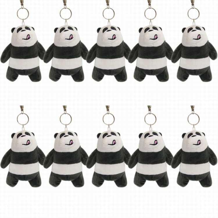 We Bare Bears Standing posture Panda  price for 10 pcs Plush cartoon pendant keychain Style A 13CM