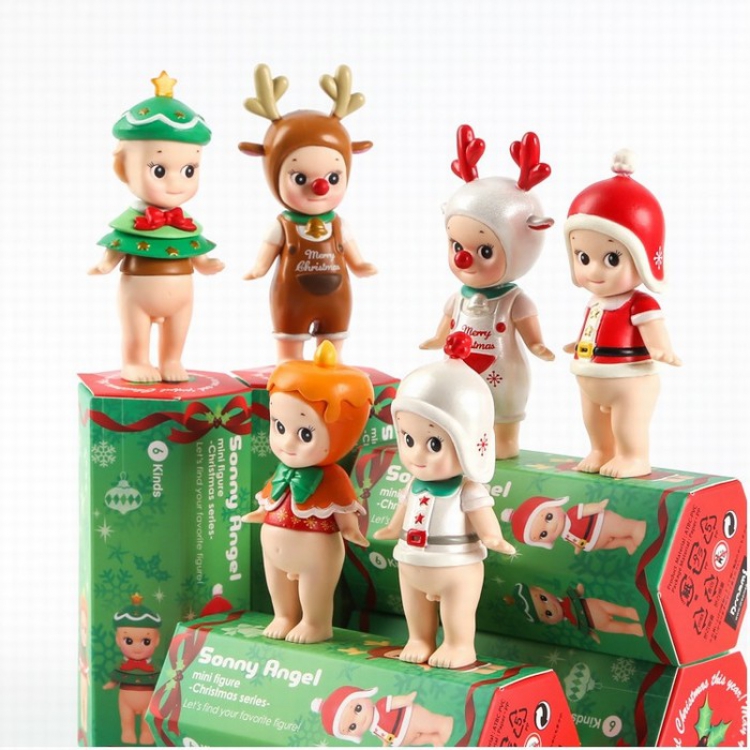 Sonny Angel BB doll Christmas series old a set of 6 models Blind box independent packaging Figure Decoration 7-9CM